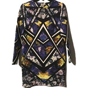 ASOS Floral Bodycon Long Sleeve Dress